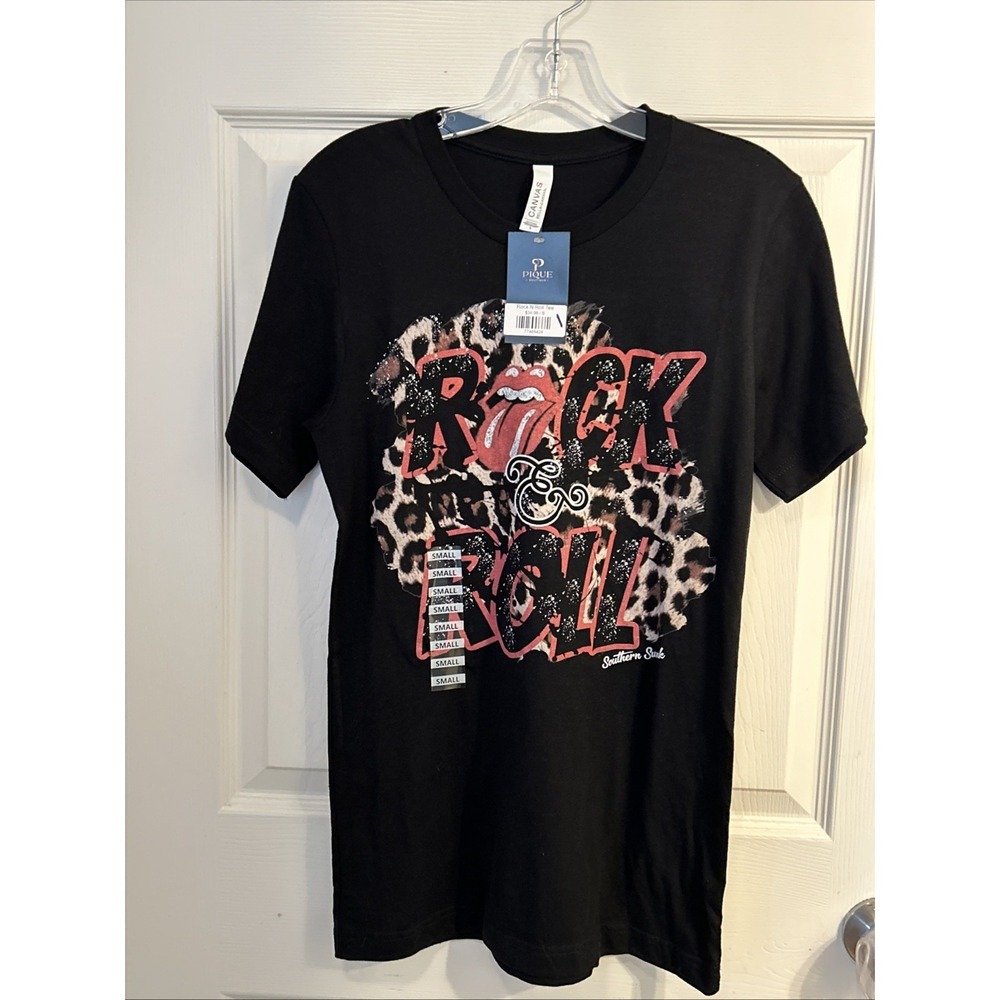 NWT Rock & Roll Southern‎ Swank Black Tshirt Size S